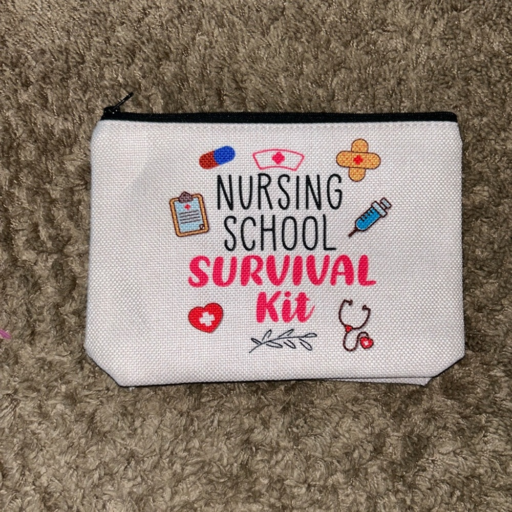 Nursing School Survival Kit Makeup Bag Cosmetic Pouch Pencil Case Organizer